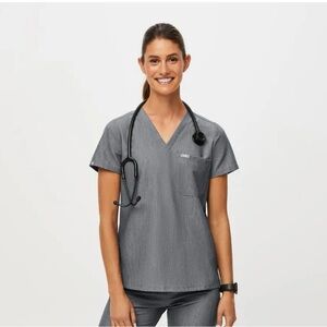 Figs Gray Short Sleeve scrub top